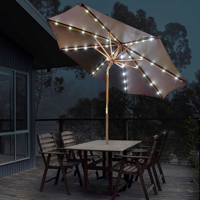 Solid hout ronde paraplu zonneparaplu's voor buiten camping café patio tuinmeubelen