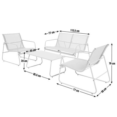 Buitenmeubilair AJUNION Kleurrijke Macaron Metalen Terras Set met 4 zitstoelen