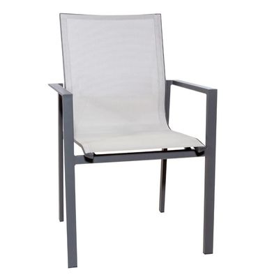 Outdoor dining set met bank AJUNION 9 stuk aluminium frame en metalen patio meubels