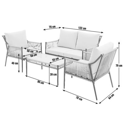 Verander je patio met AJUNION Metal Meubels Set fauteuil Grootte W64 x D78 x H79cm