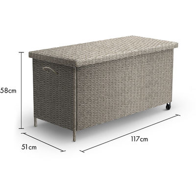 AJUNION Rattan Weave Cushion Storage Box Een must-have voor gereedschappen slot en wielen inbegrepen