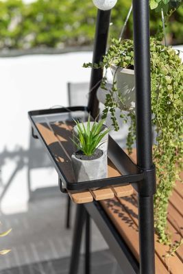 Metalen tuin set AJUNION Modern Design 4 zitplaatsen Outdoor dining set voor patio meubels