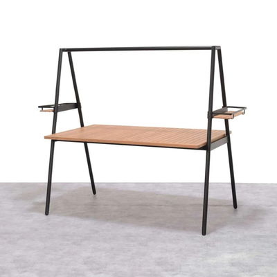 Metalen tuin set AJUNION Modern Design 4 zitplaatsen Outdoor dining set voor patio meubels
