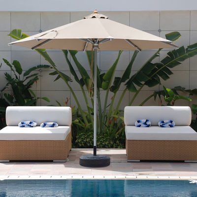 Buitenmeubilair Aluminiumbuis Ronde trektouw Parasol paraplu voor terras en zwembad