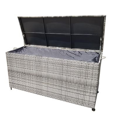 Ruime multifunctionele Wicker Rattan tuin opslagdoos met wielen door AJUNION