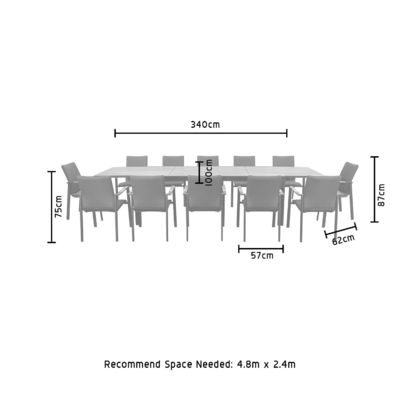 Uitbreidbare tafel van teakhout Outdoor dining set voor 12 zitplaatsen