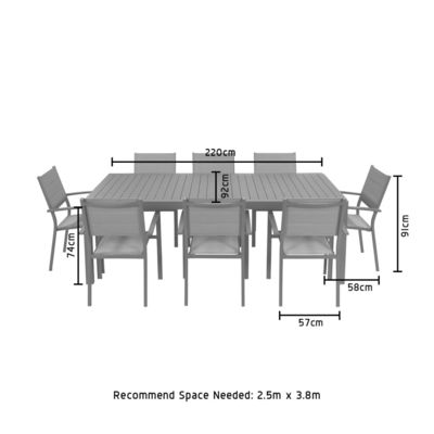Outdoor Restaurant Meubels Metalen eetkamer met 8 zitplaatsen Uitbreidbare tafel door AJUNION