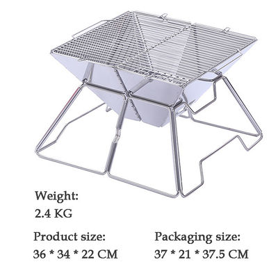 Afklapbare draagbare camping Houtskool Barbecue BBQ Grill voor wandelen buiten Picknick en BBQ