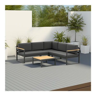 Metalen meubels voor buiten voor tuinhoek Sofa Lounge Modern Design Hout
