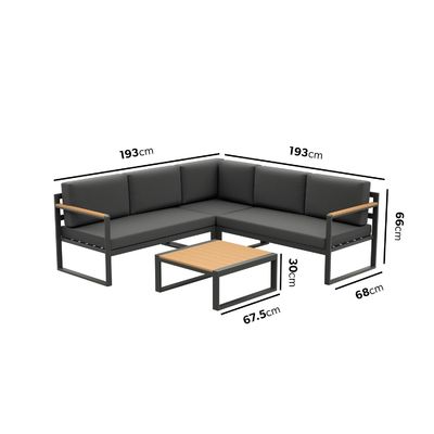 Metalen meubels voor buiten voor tuinhoek Sofa Lounge Modern Design Hout