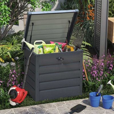 Modern Design AJUNION 600L Metalen Waterdichte Outdoor Tuinopslag voor het zwembad