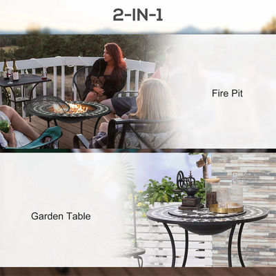 Gepersonaliseerd logo Gestookte buitentuin Bonfire Camping Draagbare ronde hout brandende open haard