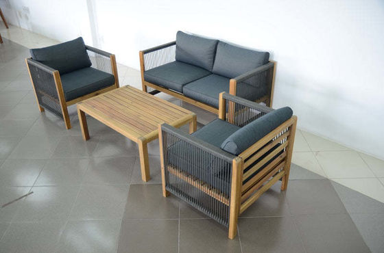 Buitenmeubelsets met houten stoelen en PE-rotanweefsel W71 x D66 x H64cm