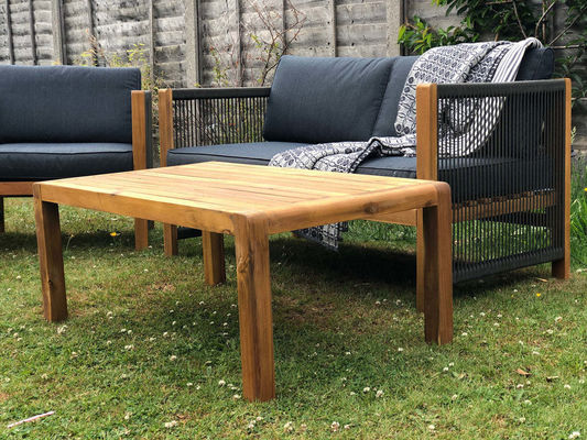 Buitenmeubelsets met houten stoelen en PE-rotanweefsel W71 x D66 x H64cm