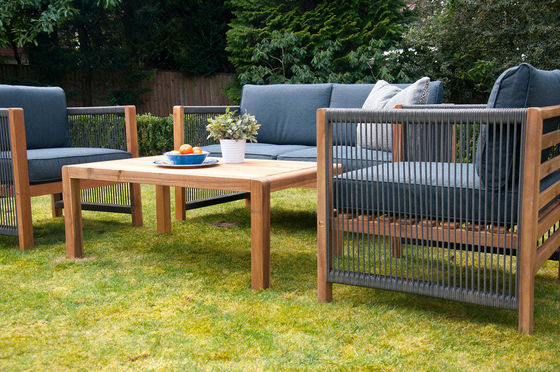 Buitenmeubelsets met houten stoelen en PE-rotanweefsel W71 x D66 x H64cm
