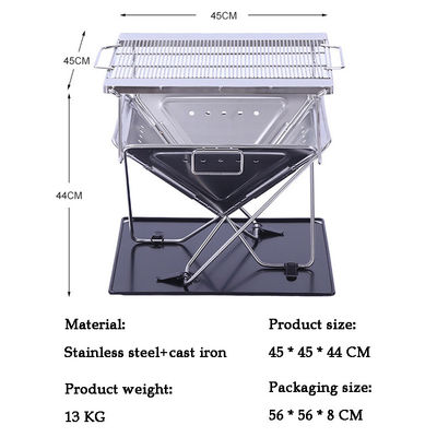 Draagbare houtskool vouwbaar roestvrij staal BBQ grill stove voor buiten tuin camping
