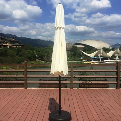 Custom Logo Outdoor Cafe Garden Beach Patio Zonneparaplu met 3 Tiers en LED-lichten