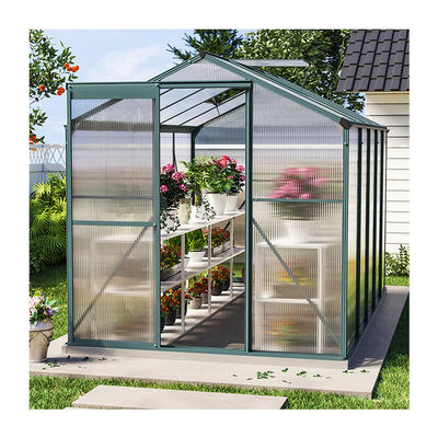 10x6 ft Transparante tuin kas Polycarbonaat met 2 ventilatie schuren Type Transparante