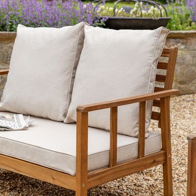 Terras Massivhouten Tuin Set Teakhouten Buitenmeubilair Sofa Set Tuin Lounge Stoel