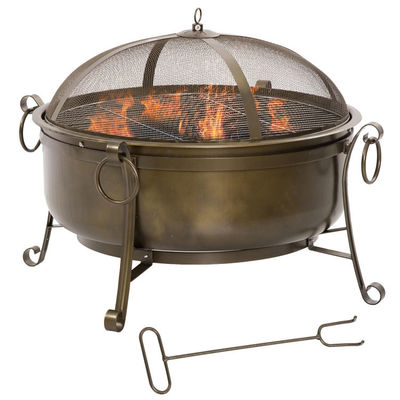 Buitentuin Achtertuin Tuin Vuurput met houtskool BBQ Grill en dekking