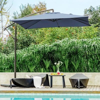 Achtertuin BBQ meubels Grote ronde aluminium bananen paraplu voor buiten plezier