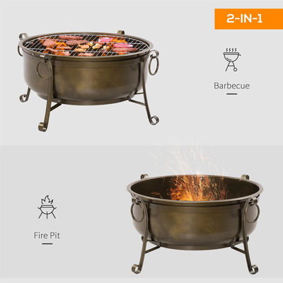 Buitentuin Achtertuin Tuin Vuurput met houtskool BBQ Grill en dekking