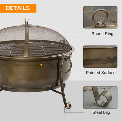 Buitentuin Achtertuin Tuin Vuurput met houtskool BBQ Grill en dekking