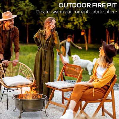 Buitentuin Achtertuin Tuin Vuurput met houtskool BBQ Grill en dekking