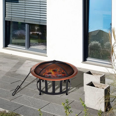 Ronde metalen hout brandende vuurput Perfect voor vreugdevuren Kamperen en buitenbijeenkomsten