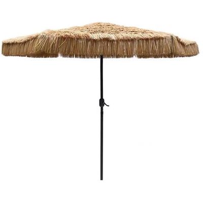 Buiten tuin strand patio zware stro Romeinse parasol met aluminium zonneparaplu