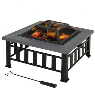 Buitenverwarming Vierkante Hout brandende open haard voor achtertuin Patio Tuin en koken