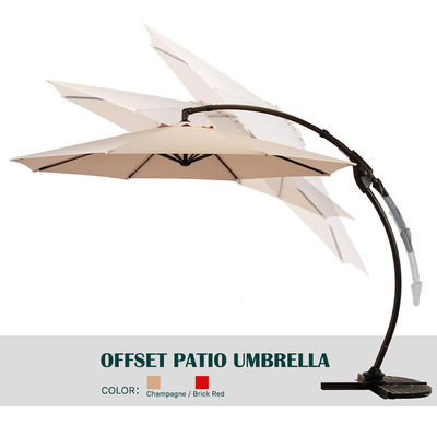 Buiten terras Tuin Aluminium Curvy Cantilever S-vorm Bananen paraplu Parasol met basis