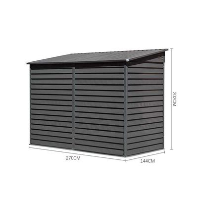 Tuinfietsshed AJUNION 9ft robuust stalen motorfiets opslagruimte met slot