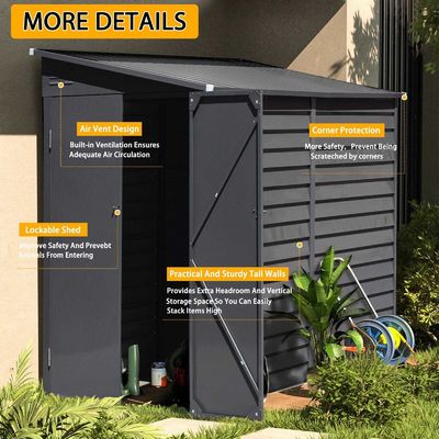 Tuinfietsshed AJUNION 9ft robuust stalen motorfiets opslagruimte met slot