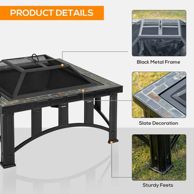 Achtertuin Patio Tuin Vuur Camping Vuurput met ijs emmer en houtskool BBQ Grill