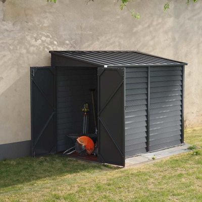 Tuinfietsshed AJUNION 9ft robuust stalen motorfiets opslagruimte met slot