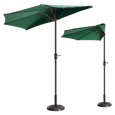 Bistro Outdoor Garden Patio Hand Crank Lift paraplu 9*4.5*7.87 FT Halve Ronde Zon Schaduw