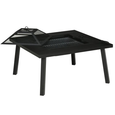 Ontspan in stijl vierkant keramisch hout brandende vuurput tafel voor achtertuin patio tuin kamperen