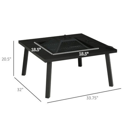 Ontspan in stijl vierkant keramisch hout brandende vuurput tafel voor achtertuin patio tuin kamperen