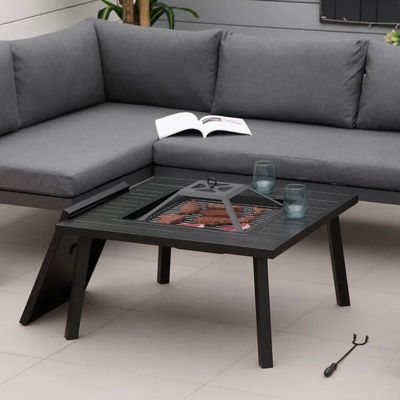 Ontspan in stijl vierkant keramisch hout brandende vuurput tafel voor achtertuin patio tuin kamperen