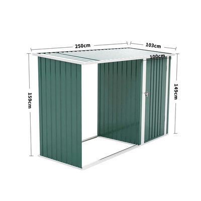 AJUNION Outdoor Houtopslag Schuur met sluitbaar staal Bescherm uw tuinwerktuigen