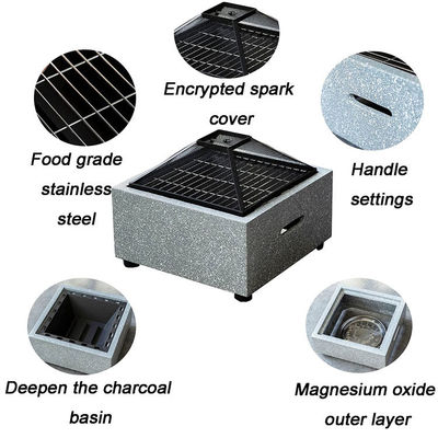 3 in 1 Vierkant Houtbrandende Kazerne Houtskool BBQ Grill Table Combo voor Outdoor Product