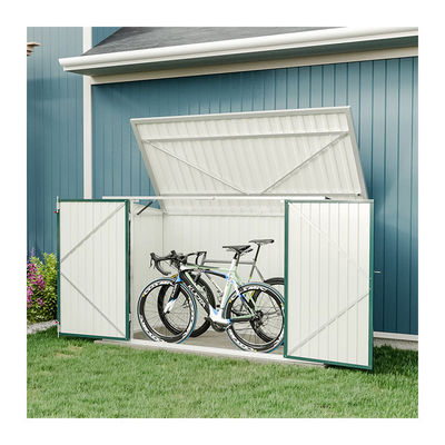 Countyard Storage Shed AJUNION 7ft Steel Metal Bike Shed met vergrendelbare deur en ventilatie