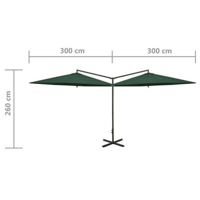 Metalen stoffen Buitenrestaurant Hotel Patio Cafe Tuin Waterdicht Hangend Banana Dubbele Parasol Zonnescherm