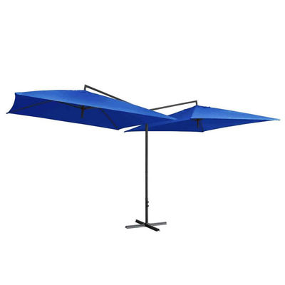 Metalen stoffen Buitenrestaurant Hotel Patio Cafe Tuin Waterdicht Hangend Banana Dubbele Parasol Zonnescherm