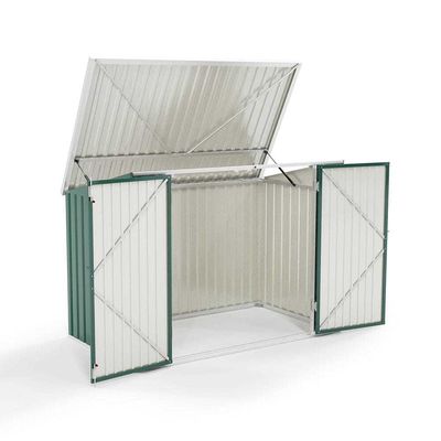 Countyard Storage Shed AJUNION 7ft Steel Metal Bike Shed met vergrendelbare deur en ventilatie