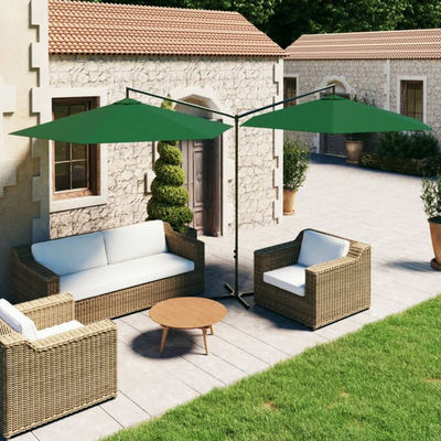 Metalen stoffen Buitenrestaurant Hotel Patio Cafe Tuin Waterdicht Hangend Banana Dubbele Parasol Zonnescherm
