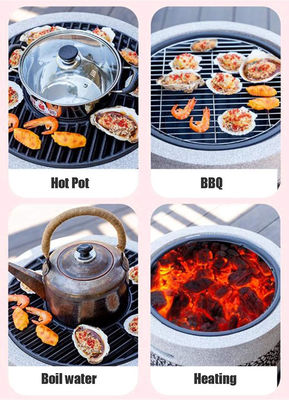 Buitentuin Terrasse Tuin Vuurput met kunststeen en houtskool BBQ Grills