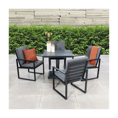 Verstelbare hoogte Buiten Eettafel met fauteuil AJUNION Moderne Aluminium Patio Set