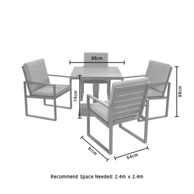 Verstelbare hoogte Buiten Eettafel met fauteuil AJUNION Moderne Aluminium Patio Set